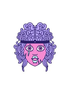 Retro Tattoo Stili barbar karakterinin hareketli animasyonu