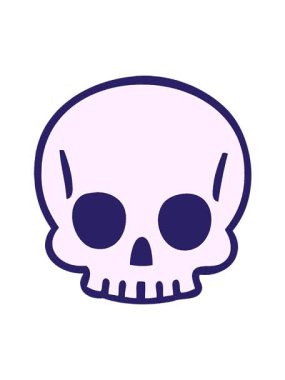 Çizgi roman tarzı kafatasının titreşimli hareketi