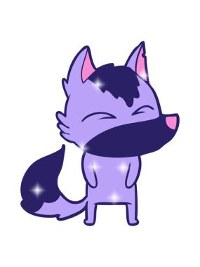 Çizgi film kurtlarının somurtmasının ışıltılı etkisi