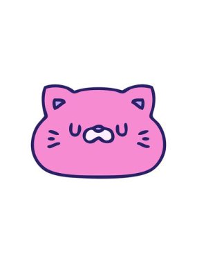 Dikkat çekici bir çizgi film karakteri. Küçük sevimli bir kedi yüzü.