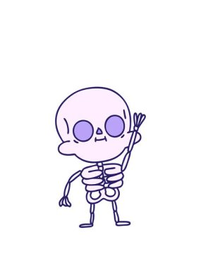 Dost canlısı bir iskelet sallamasının animasyonunu yaymak