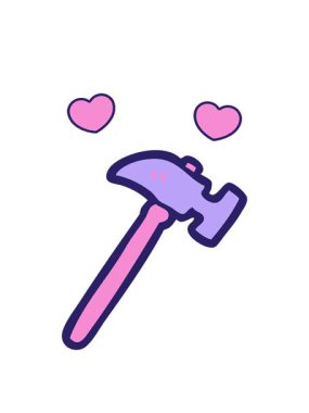 çekiç çiziminin dönen kalp animasyonu