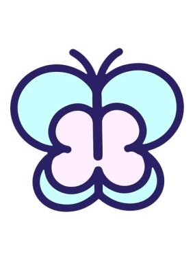 Basit bir kelebek çizgi filminin hareket animasyonunu oynat