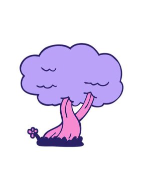 Çizgi film karalama ağacının dönen hareketli animasyonu