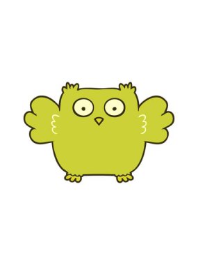 Çizgi film baykuş karakterinin renk animasyonu değişiyor