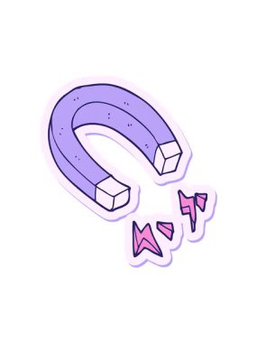 Çizgi film mıknatısı çıkartmasının dönen hareket canlandırması