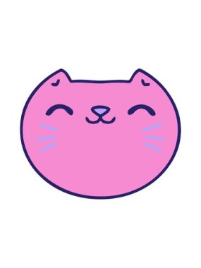 Mutlu kedi suratının titreyen animasyonu.