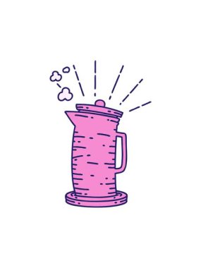 Geleneksel dövme stili kahve sürahisinin hareketli canlandırması