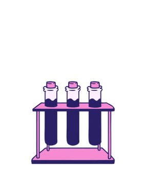 Bir bilim test tüpünün el çizimi hareketli animasyonu