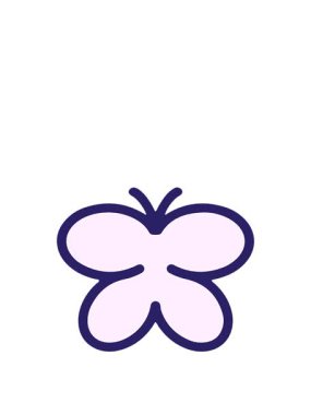 Basit, cesur bir kelebek çiziminin animasyonu.