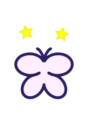 dönen yıldızlar basit ve cesur kelebek çizgi filminin animasyonu