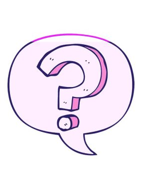 Çizgi roman tarzı konuşma baloncuğu ile çizgi film soru işaretinin animasyonunu çalıştır