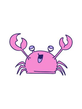 Mutlu Yengeç çizgi filminin dönen hareketli animasyonu