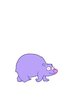 Kalk ve mutlu kutup ayısı yürüyüşünün animasyonunu yap.