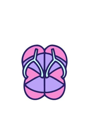 Brezilya tarzı çizim yapan plaj sandaletlerinin hareketli animasyonları