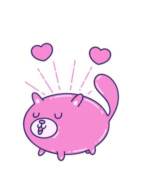 dönen kalp animasyonu dövme stili gülümseyen kedi