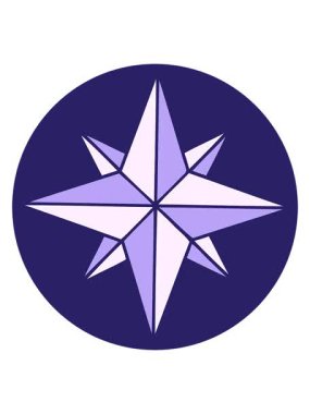 Bir yıldız sembolünün ikonik dövme şeklindeki görüntüsünün titreşimli hareketi