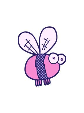 freehand çizilmiş karikatür arısının dönen hareket animasyonu