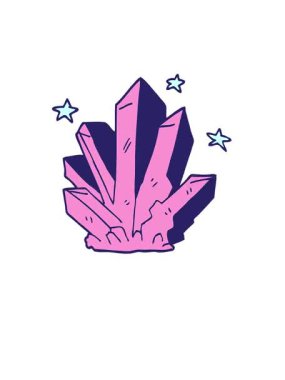 Sihirli bir kristalin çizgi filminin yükselişi ve yüzüşü