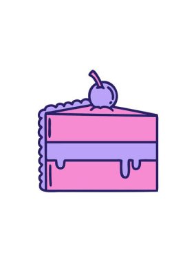 Bir çikolatalı pastanın ikonik dövme görüntüsünün radyoaktif parlak animasyonu