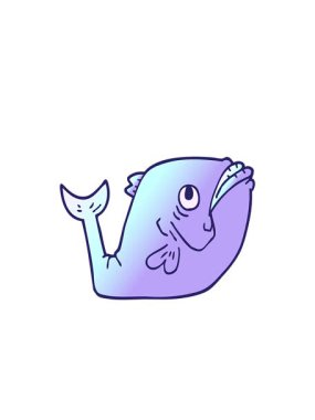 Yanıp sönen radyan çizgileri komik karikatür karalama balıklarının animasyonu