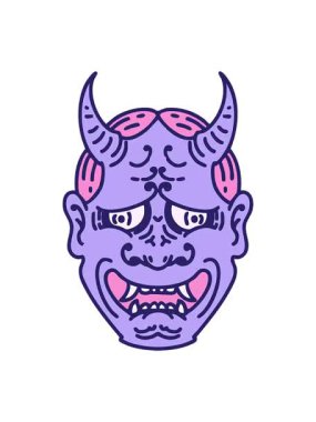 Japon tiyatro kabuki maskesinin animasyonunu durdurup duraklat