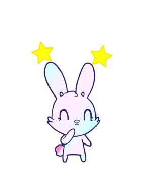 dönen yıldızlar tavşan çizgi film çizimlerinin animasyonu