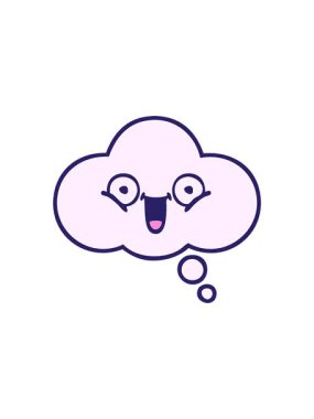 Düşünce baloncuğunun sevimli çizgi filminin hareketli animasyonu