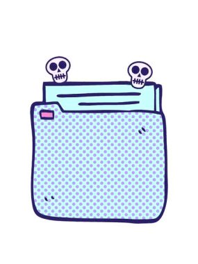 Çizgi film karalama dosyasının kafatası animasyonu