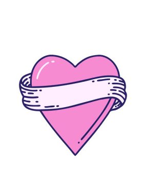 Yanıp sönen radyal çizgiler geleneksel neon kalp ve bayrak şeklinde dövme animasyonu