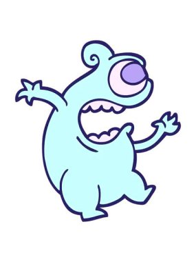 el çizimi karalama stili yeşil uzaylı çizgi filminin animasyonunu durdurup duraklat