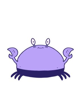 karikatür yengecinin hareketli animasyonu