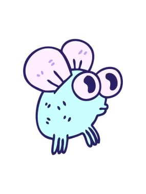 Garip çizgi film sineğinin titreyen hareketi.