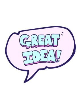 freehand çizilmiş konuşma balonu çizgi filmi Büyük Fikir Sembolünün basınçlı animasyonu