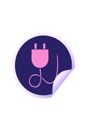 Bir elektrik prizinin dairesel kabuk soyma etiketi karikatürünün animasyonunu büyütüyorum