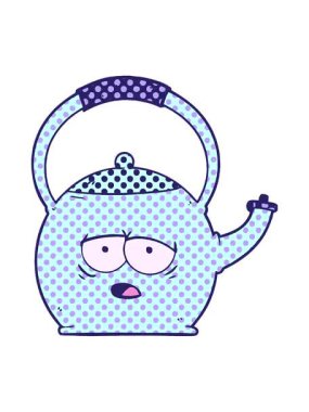 karikatür çaydanlığının animasyonunu bob ve duraklat