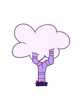 karikatür ağacının dönen hareket animasyonu