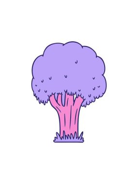 Bir yaz ağacının karalama karikatürünün basınçlı animasyonu