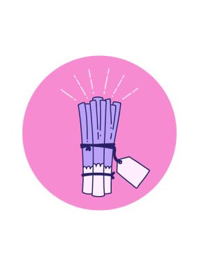 Bir demet pırasa dövmesi ikonunun dikkat çekici animasyonu