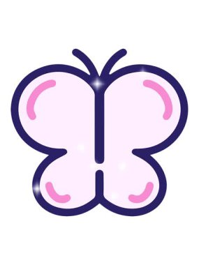 Basit ama sevimli kelebek çiziminin ışıltı etkisi