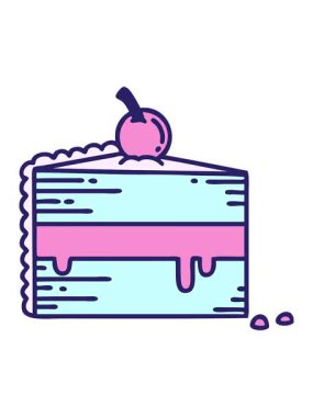 Geleneksel bir dilim pasta şeklinde dövmenin hareketli baskısı