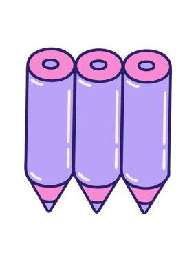 Renkli kalemlerin titreşimli hareketli animasyonu