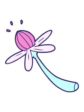 Tuhaf çiçek çizimlerinin titreyen hareketli animasyonu