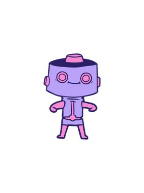 Çizgi film robotunun radyoaktif parlayan animasyonu