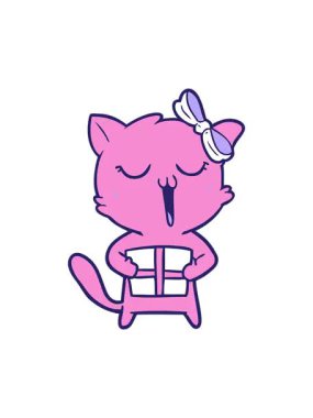 bir kedinin komik çiziminin animasyonunun efekt efektini göster