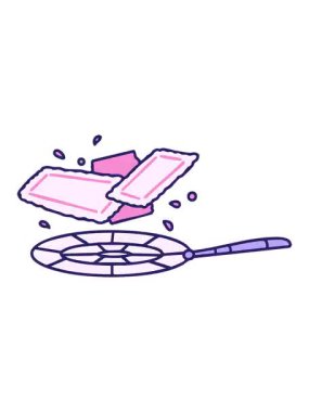 Brezilya pastellerini kızartmanın titreyen hareketli animasyonu çiziyor.