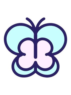 Titrek hareketli basit bir kelebek çizgi filminin animasyonu