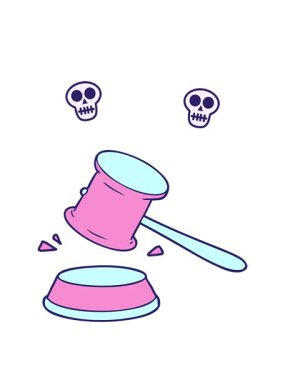 Çizgi film tokmağının kafatası animasyonu