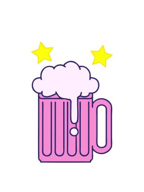 dönen yıldızlar ikonik dövme stili bira tankardının animasyonu