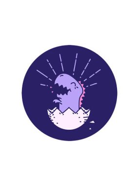 Dinozor yumurtasından çıkan dövme tarzının radyoaktif parlayan animasyonu